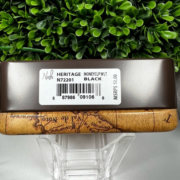 NIB- Patricia Nash Men’s Money Clip Wallet in Black, Heritage Collection - Picture 4 of 6